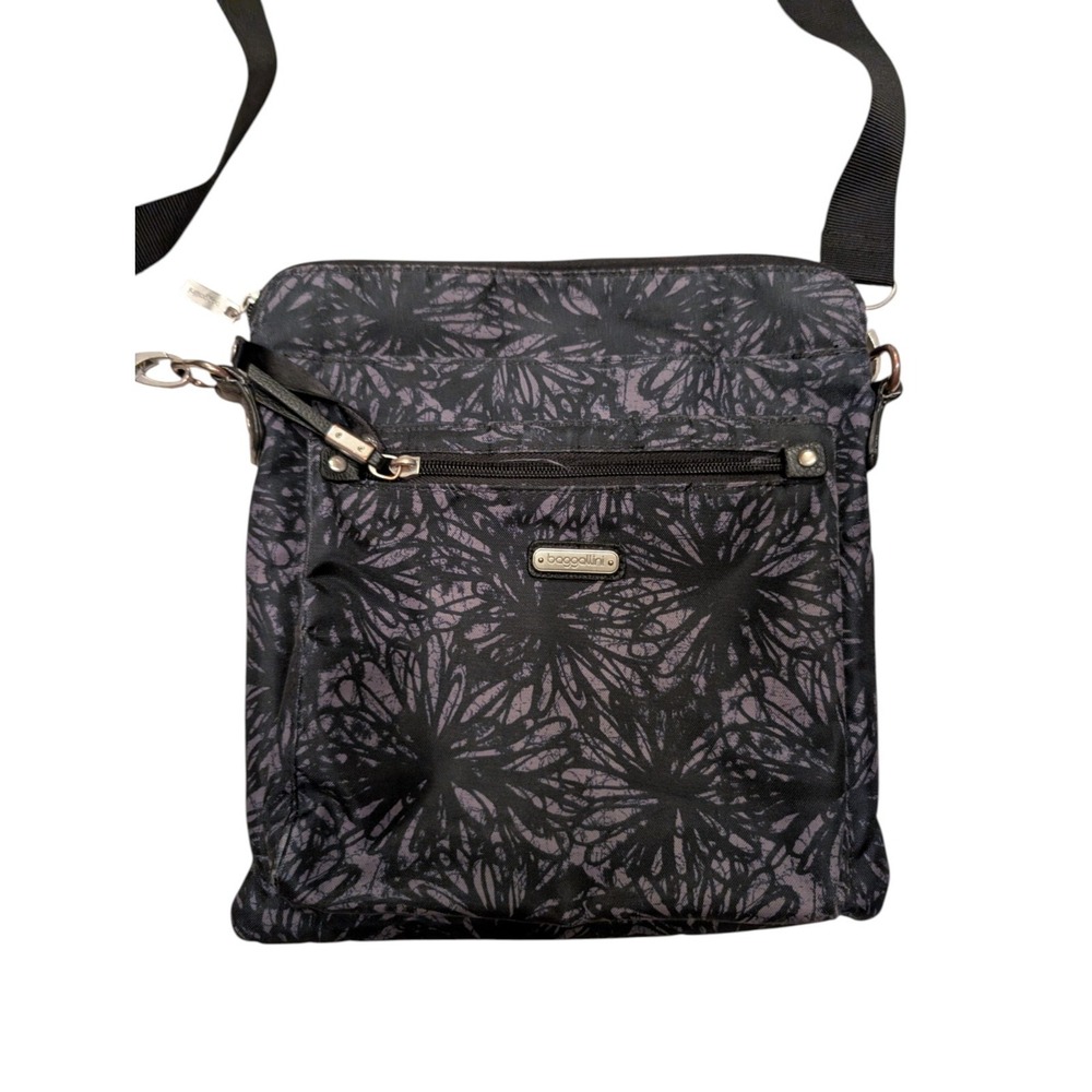 Baggallini Go Bagg Midnight Blossom Lightweight Crossbody Bag Adjustable Strap - Picture 2 of 4